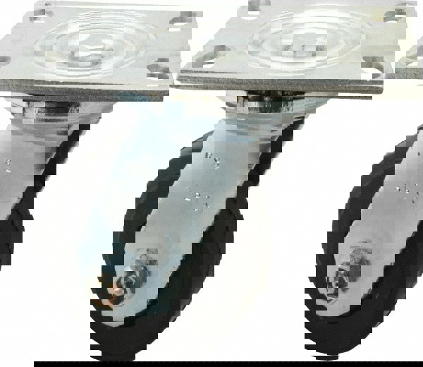 Swivel Top Plate Caster: Rubber, 6