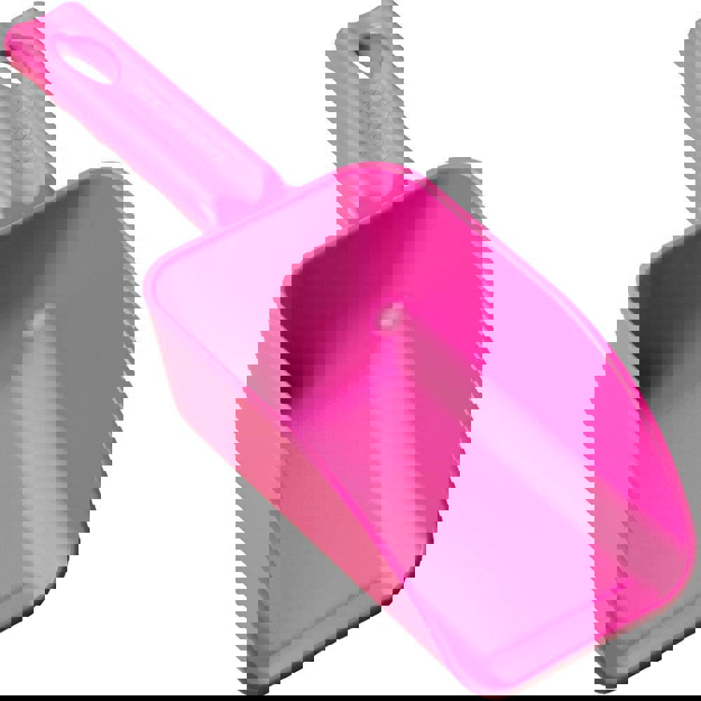 16 oz Pink Polypropylene Flat Bottom Scoop