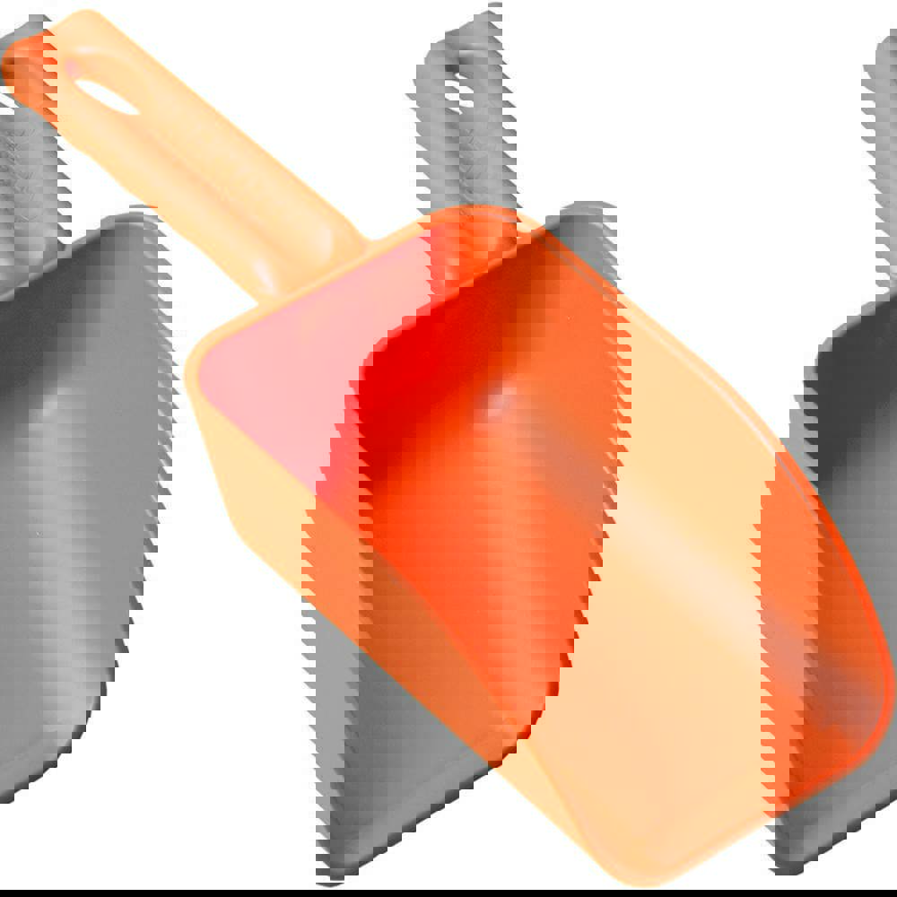 16 oz Orange Polypropylene Flat Bottom Scoop