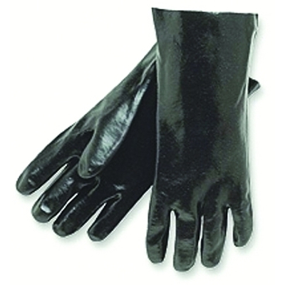 Chemical Resistant Gloves: Memphis Size Large, 39.00 mil, Polyvinylchloride, Supported
