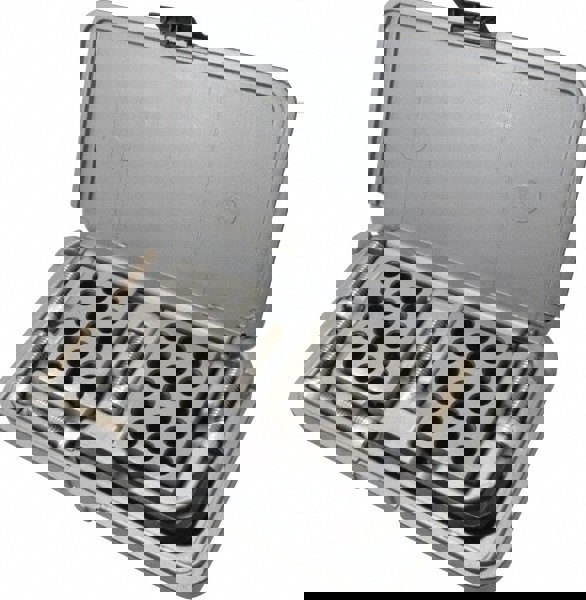 Setup Blocks; Setup Block Type: 1-2-3 Block ; Material: Hardened Steel ; Number of Tapped Holes: 5 ; Number of Untapped Holes: 18 ; Parallelism: 0.0001in ; Squareness (Decimal Inch): 0.0003