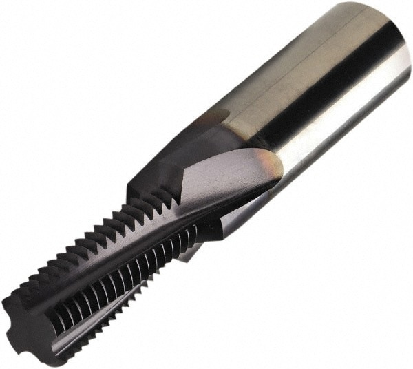 Helical Flute Thread Mill: M12x1.75, Internal, 4 Flute, 14.00 mm Shank Dia, Solid Carbide