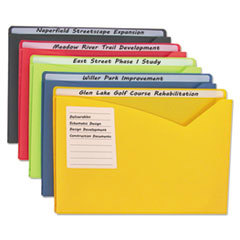 File Folders, Expansion Folders & Hanging Files; Folder Type: Poly; File Jackets; Write-On; Dry Erase ; Color: Amber Orange; Charcoal Gray; Lime Green; Raspberry Red; Steel Blue ; Index Tabs: Yes ; Box Quantity: 25