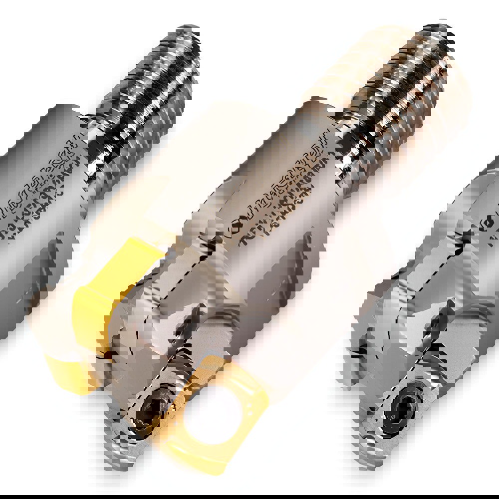 Indexable High-Feed End Mill: 42 mm Cut Dia, 1.14 mm Modular Shank