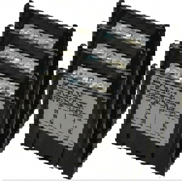 3 Poles, 135 Amp, 2/0-14 AWG Primary, 2/0-14 AWG Secondary, Polycarbonate Power Distribution Block