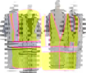 S730 3X CL2 MSH SAF VEST YLW/PINK