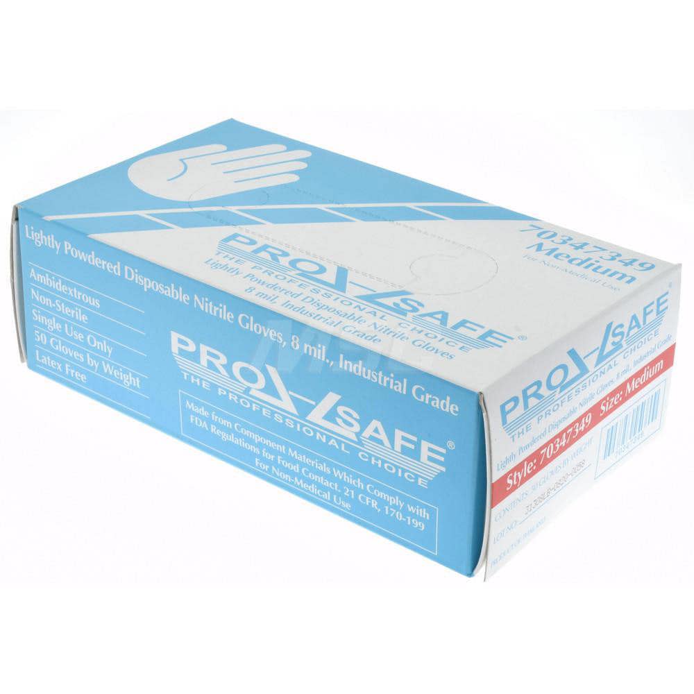 Disposable Glove: Size Medium, 8.0 mil, Nitrile, General Purpose Grade, Powdered