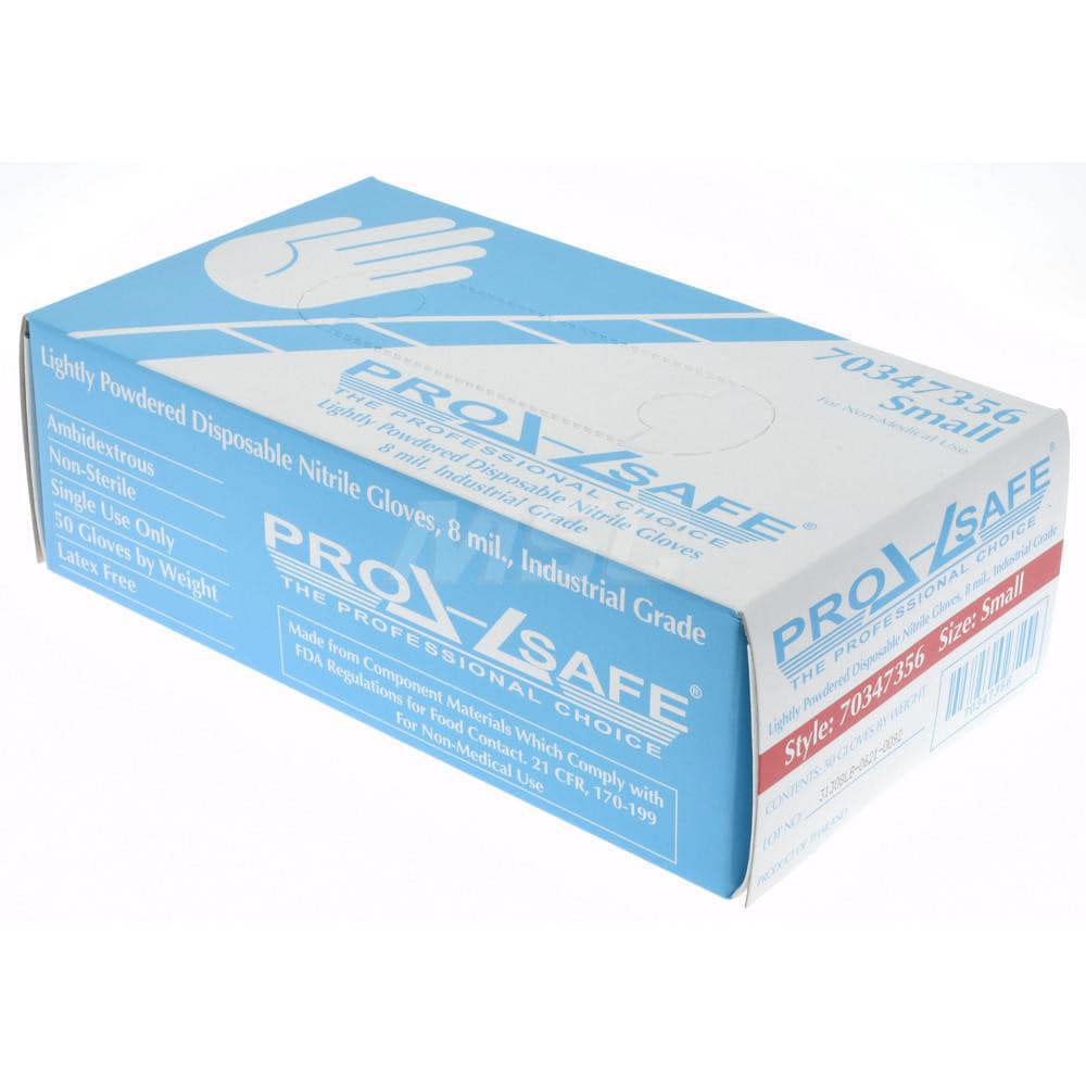Disposable Glove: Size Small, 8.0 mil, Nitrile, General Purpose Grade, Powdered