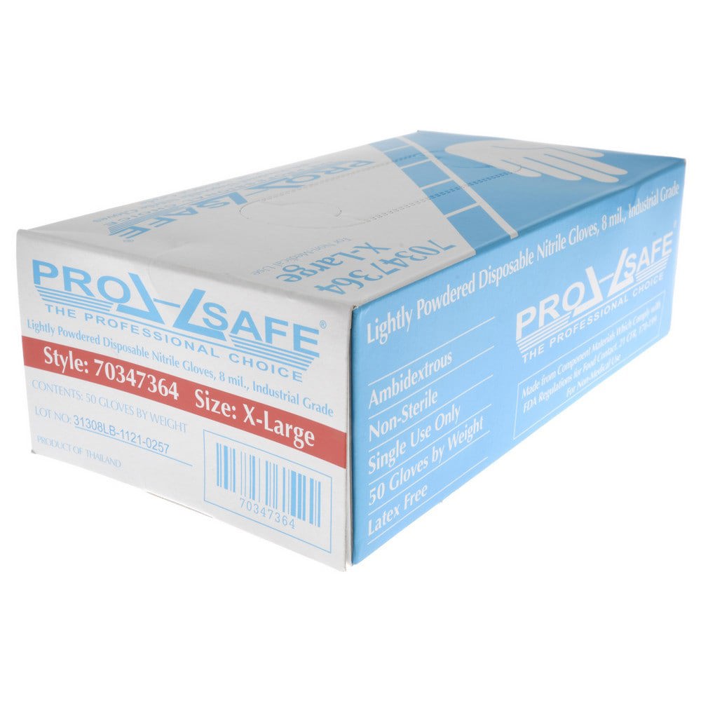 Disposable Glove: Size X-Large, 8.0 mil, Nitrile, General Purpose Grade, Powdered