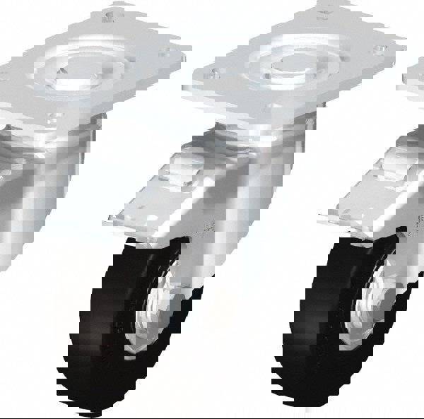 Swivel Top Plate Caster: Solid Rubber, 4