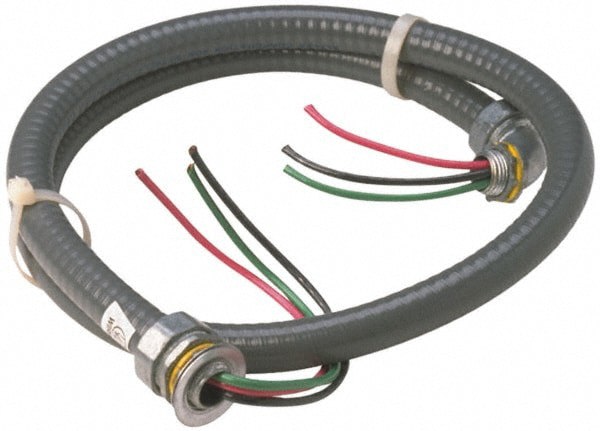 Machine Tool Wire: 8 AWG, Gray, 4' Long, Polyvinylchloride, 0.74