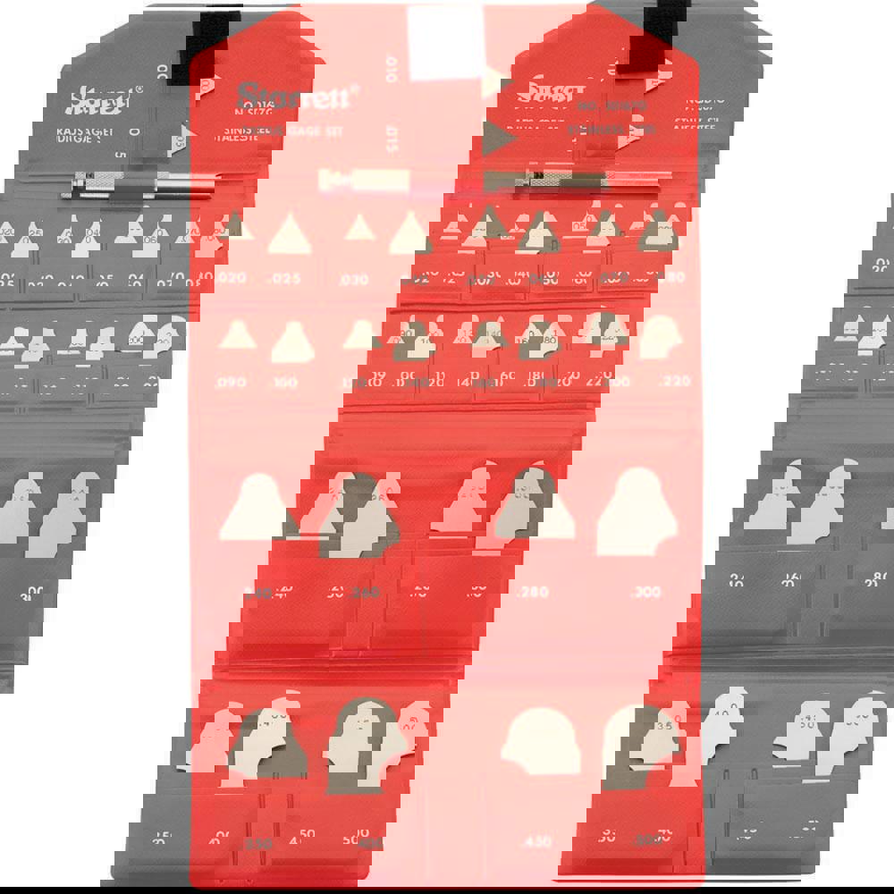 Radius Gage Set: Stainless Steel, 0.01 to 0.5