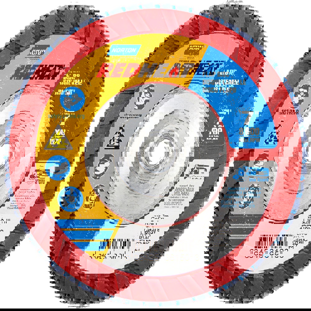 Flap Disc: 5/8-11 Hole, 40 Grit, Ceramic, Type 27