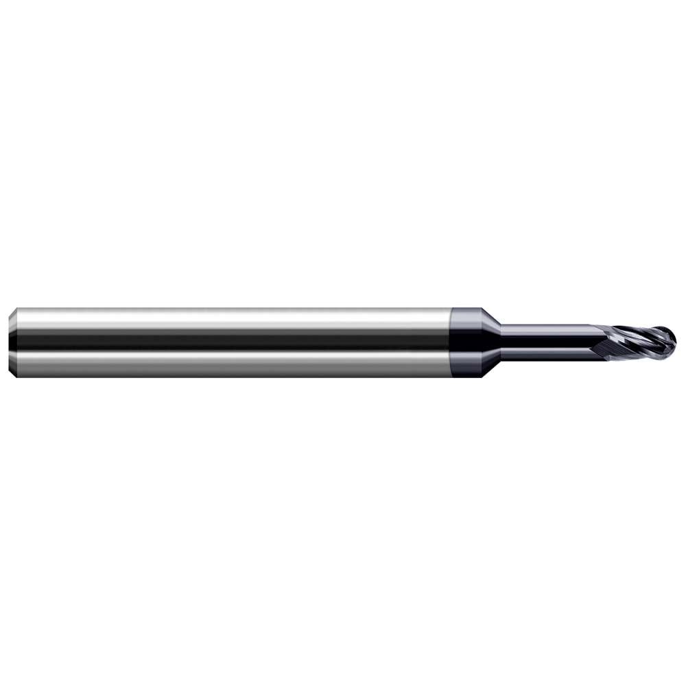 Ball End Mills; Mill Diameter (Inch): 9/64in ; Mill Diameter (Decimal Inch): 0.1406in ; Number Of Flutes: 4 ; End Mill Material: Solid Carbide ; Shank Diameter (Inch): 3/16in ; Shank Diameter (Decimal Inch): 0.1875