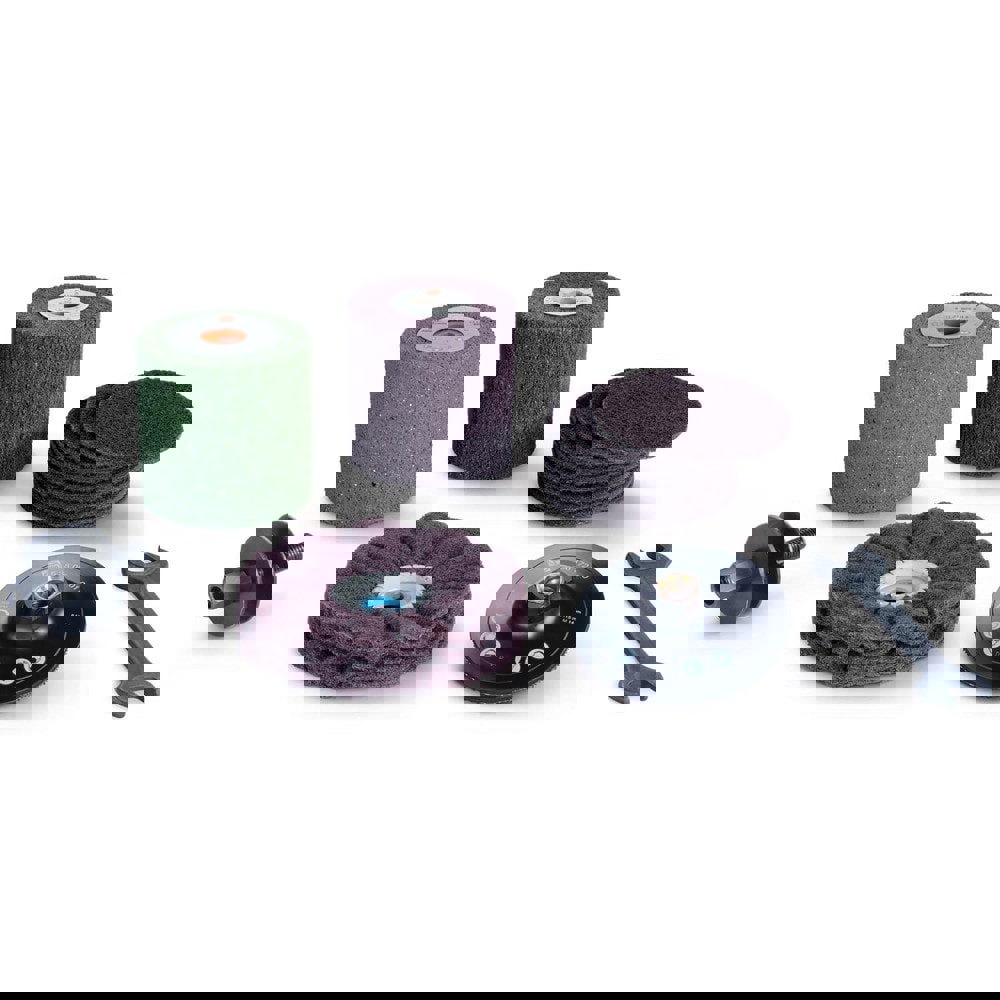 Handheld Buffer & Polisher Accessories; Accessory Type: Buffing Wheel; Product Type: Buffing; Application: Flat Material; Includes: Fleece Wheel (6 37 21 009 01 8); Gum Wheel 60 Grit (6 37 21 006 01 2); Backing Pad (6 38 06 184 01 0); Two-Pin Wrench (6 29