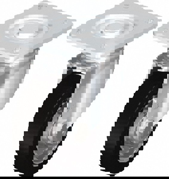 Swivel Top Plate Caster: Solid Rubber, 4