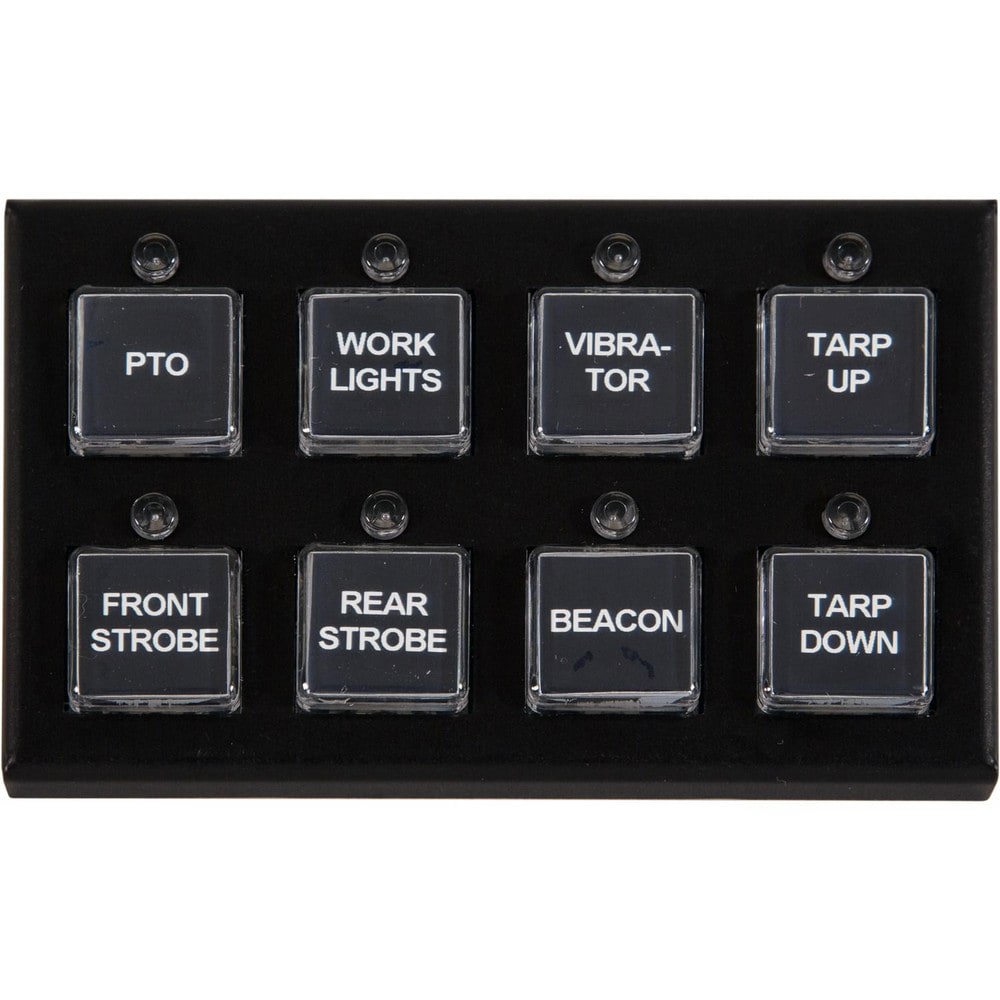 Automotive Switches; Switch Type: Switch Panel ; Number Of Connections: 8 ; Sequence: On-Off ; Amperage: 60 ; Voltage: 12 ; Color: Black