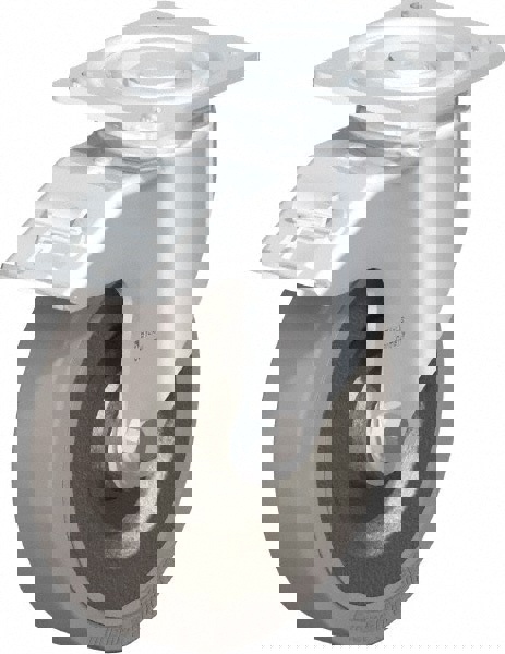 Swivel Top Plate Caster: Solid Rubber, 8