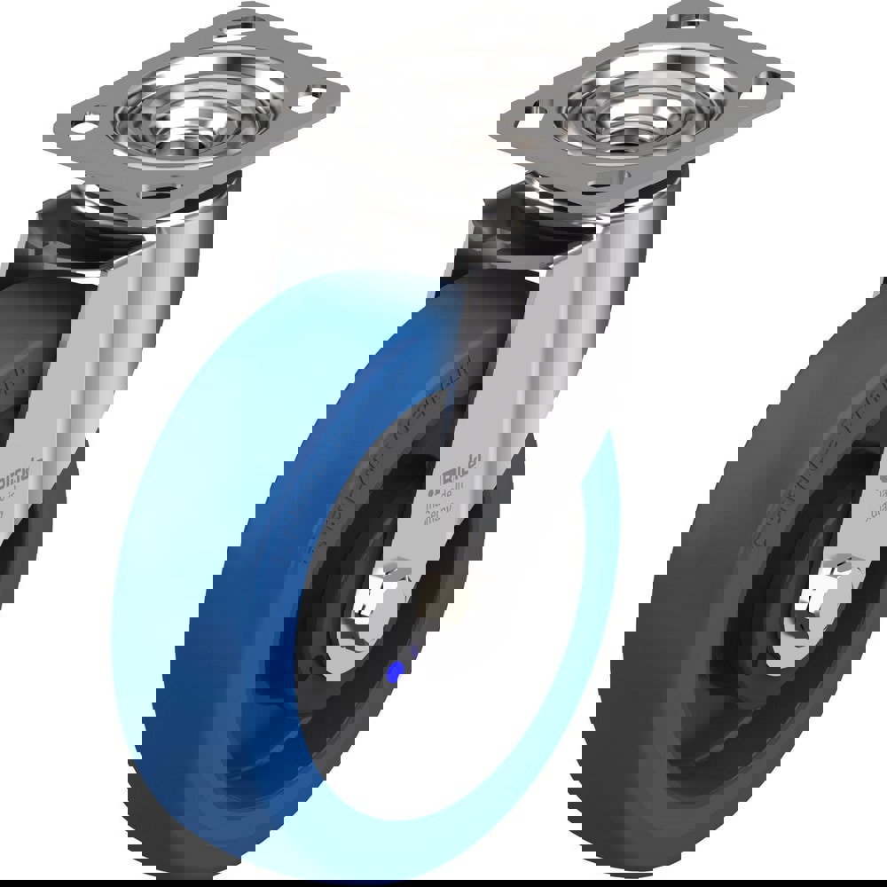 Standard Casters; Mount: Hollow Kingpin ; Caster Type: Swivel w/Brake ; Bearing Type: Precision Ball ; Style: Double Ball ; Wheel Diameter (Inch): 5 ; Wheel Width (Inch): 1-1/4