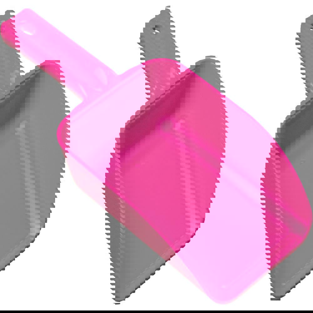 32 oz Pink Polypropylene Flat Bottom Scoop