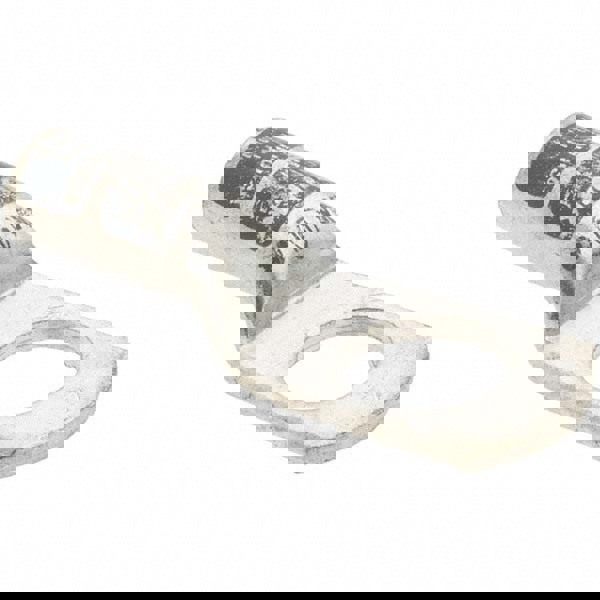 D Shaped Ring Terminal: Non-Insulated, 4 AWG, Crimp Connection