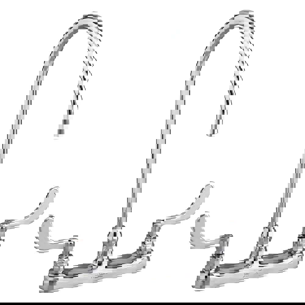 Kitchen & Bar Faucets; Type: Gooseneck ; Style: Contemporary; Modern; Transitional ; Mount: Wallmount ; Design: Two Handle ; Handle Type: Lever ; Spout Type: Gooseneck