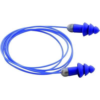 Earplug: 27dB, Flanged, Push-In Stem, Corded