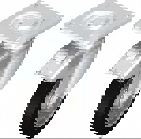 Swivel Top Plate Caster: Solid Rubber, 4