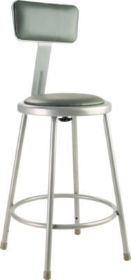 24 Inch High, Stationary Fixed Height Stool with Adjustable Height Backrest