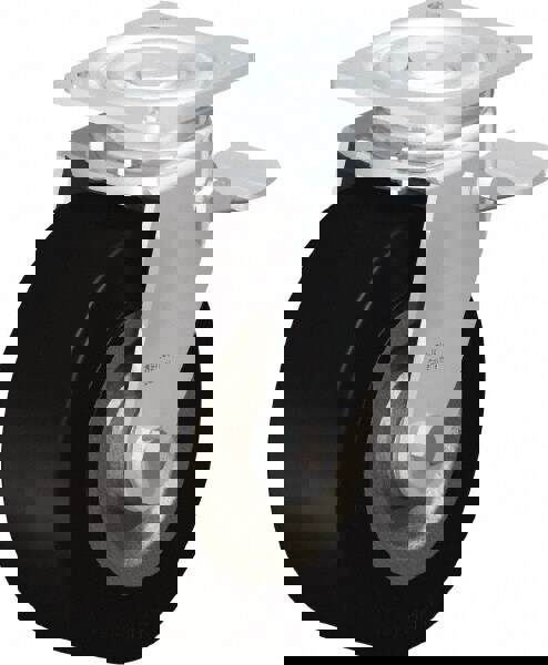 Swivel Top Plate Caster: Solid Rubber, 8