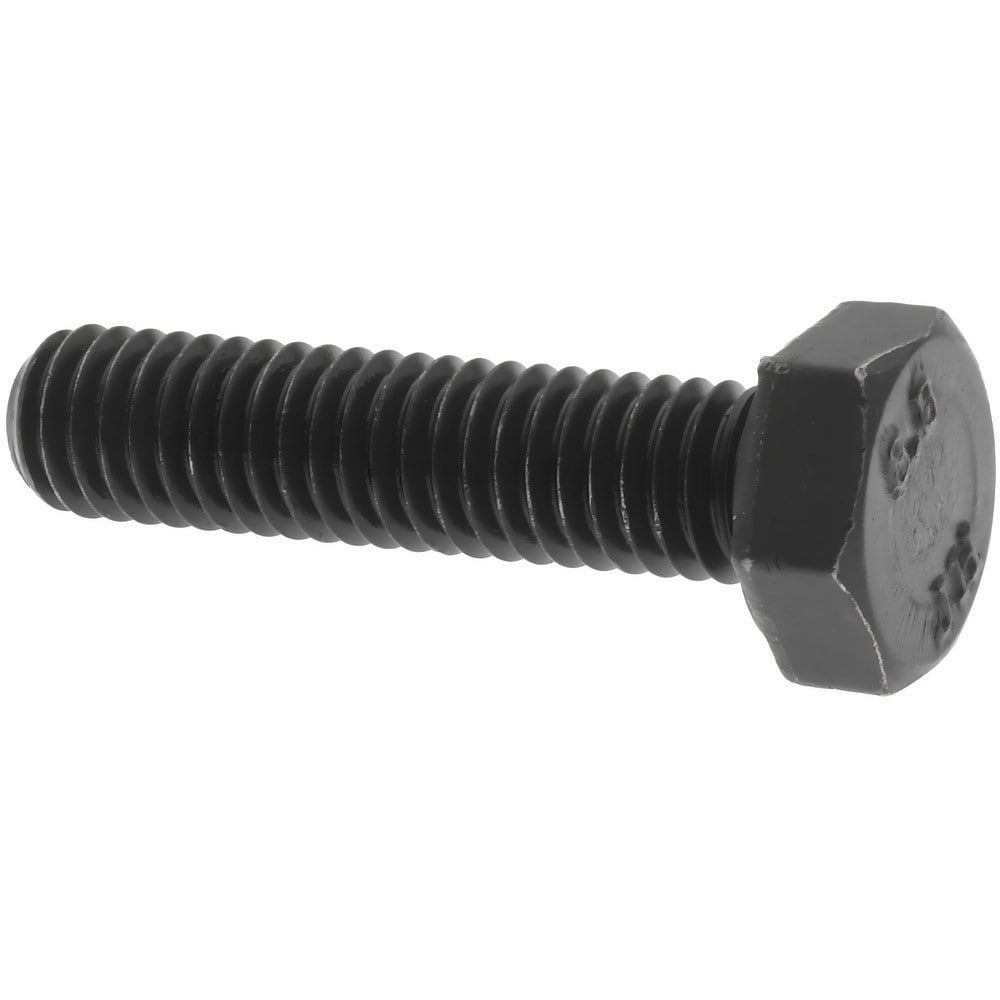 Hex Head Cap Screw: M6x1, 25.00 mm Length Under Head, Grade 8.8 Steel, Bright/Uncoated Finish
