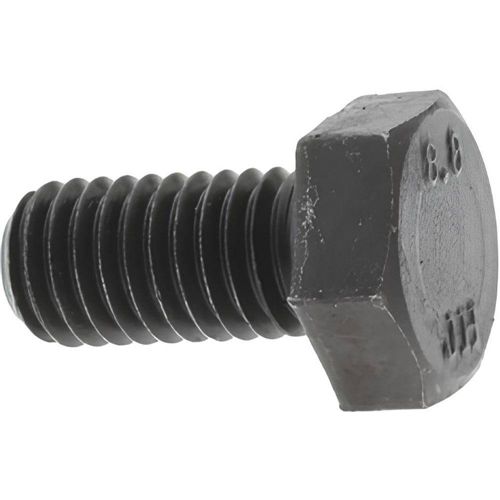 Hex Head Cap Screw: M8 x 1.25 x 16 mm, Grade 8.8 Steel, Uncoated