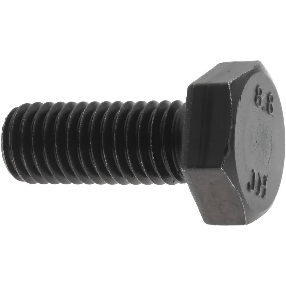 Hex Head Cap Screw: M10x1.5, 25.00 mm Length Under Head, Grade 8.8 Steel, Bright/Uncoated Finish
