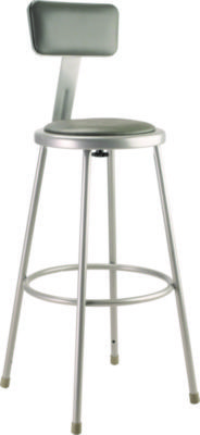 30 Inch High, Stationary Fixed Height Stool with Adjustable Height Backrest