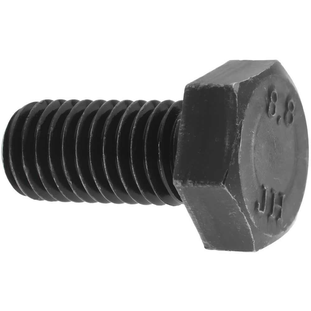 Hex Head Cap Screw: M12x1.75, 25.00 mm Length Under Head, Grade 8.8 Steel, Bright/Uncoated Finish