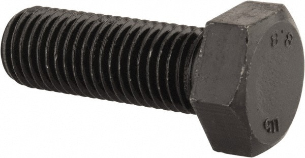 Hex Head Cap Screw: M16x2, 45.00 mm Length Under Head, Grade 8.8 Steel, Bright/Uncoated Finish