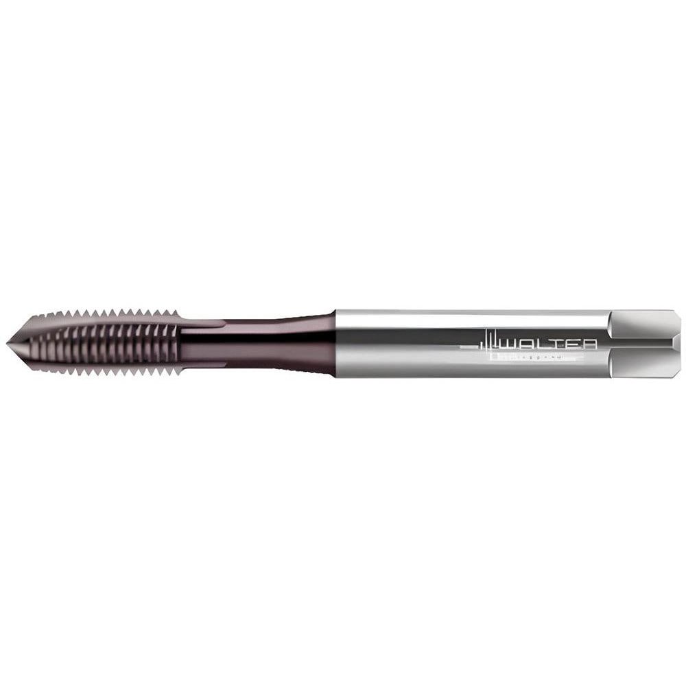 Spiral Point Tap: M2x0.4 Metric, 3 Flutes, Plug Chamfer, 6H Class of Fit, High-Speed Steel-E-PM, THL Coated