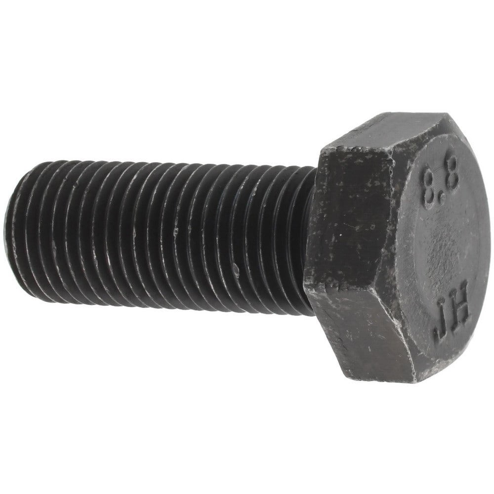 Hex Head Cap Screw: M12x1.25, 30.00 mm Length Under Head, Grade 8.8 Steel, Bright/Uncoated Finish