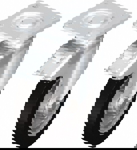 Swivel Top Plate Caster: Solid Rubber, 5