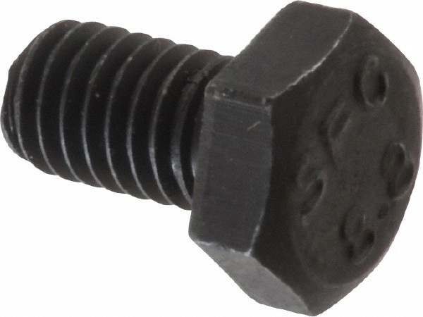 Hex Head Cap Screw: M6x1, 10.00 mm Length Under Head, Grade 8.8 Steel, Bright/Uncoated Finish