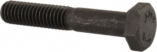 Hex Head Cap Screw: M6x1, 35.00 mm Length Under Head, Grade 8.8 Steel, Bright/Uncoated Finish