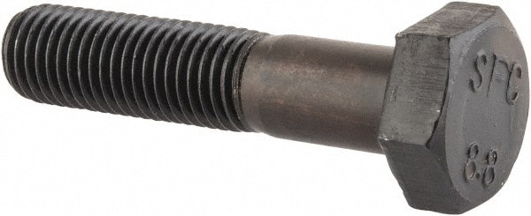 Hex Head Cap Screw: M10x1.25, 45.00 mm Length Under Head, Grade 8.8 Steel, Bright/Uncoated Finish