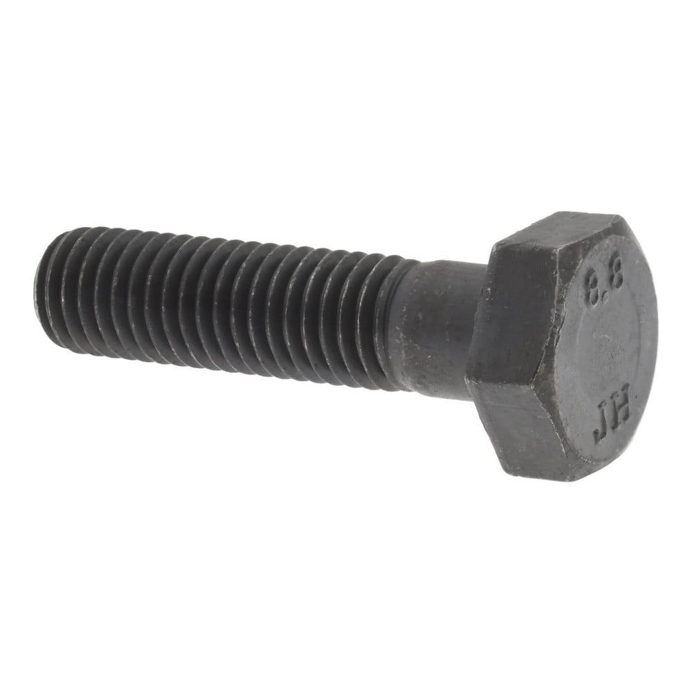 Hex Head Cap Screw: M10x1.5, 40.00 mm Length Under Head, Grade 8.8 Steel, Bright/Uncoated Finish