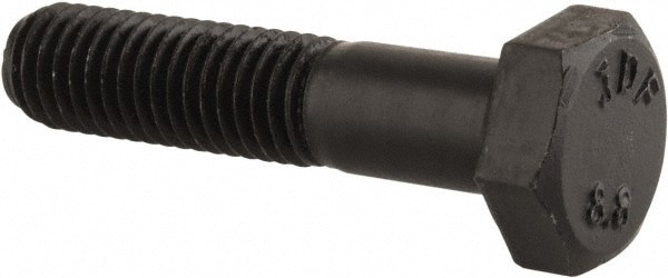Hex Head Cap Screw: M10x1.5, 45.00 mm Length Under Head, Grade 8.8 Steel, Bright/Uncoated Finish