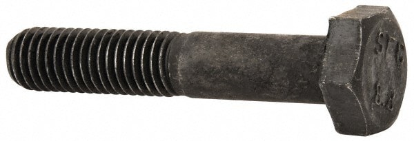 Hex Head Cap Screw: M10x1.5, 55.00 mm Length Under Head, Grade 8.8 Steel, Bright/Uncoated Finish