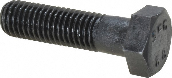 Hex Head Cap Screw: M12 x 1.75 x 45 mm, Grade 8.8 Steel, Uncoated
