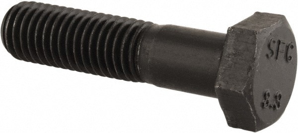 Hex Head Cap Screw: M12x1.75, 50.00 mm Length Under Head, Grade 8.8 Steel, Bright/Uncoated Finish