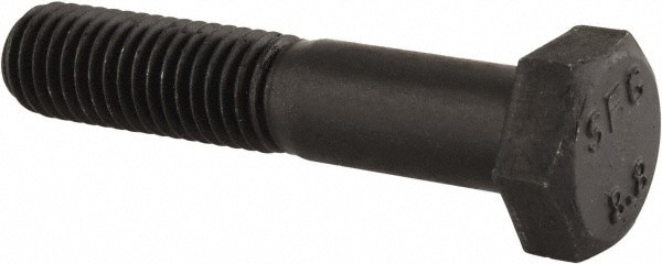 Hex Head Cap Screw: M12x1.75, 60.00 mm Length Under Head, Grade 8.8 Steel, Bright/Uncoated Finish