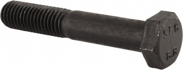 Hex Head Cap Screw: M12x1.75, 70.00 mm Length Under Head, Grade 8.8 Steel, Bright/Uncoated Finish