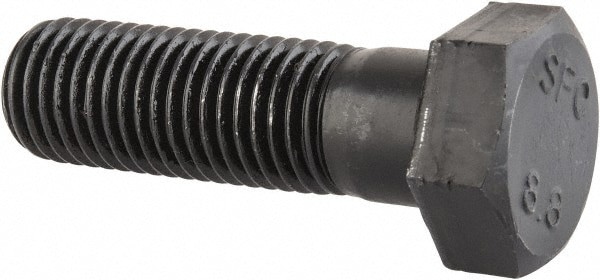 Hex Head Cap Screw: M20x2.5, 65.00 mm Length Under Head, Grade 8.8 Steel, Bright/Uncoated Finish